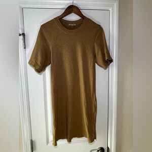 100% Cotton, Sz S Cotton Citizen Tan Short Sleeve Mini Tee-shirt Dress Neutrals